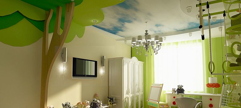 Натяжные потолки в детской